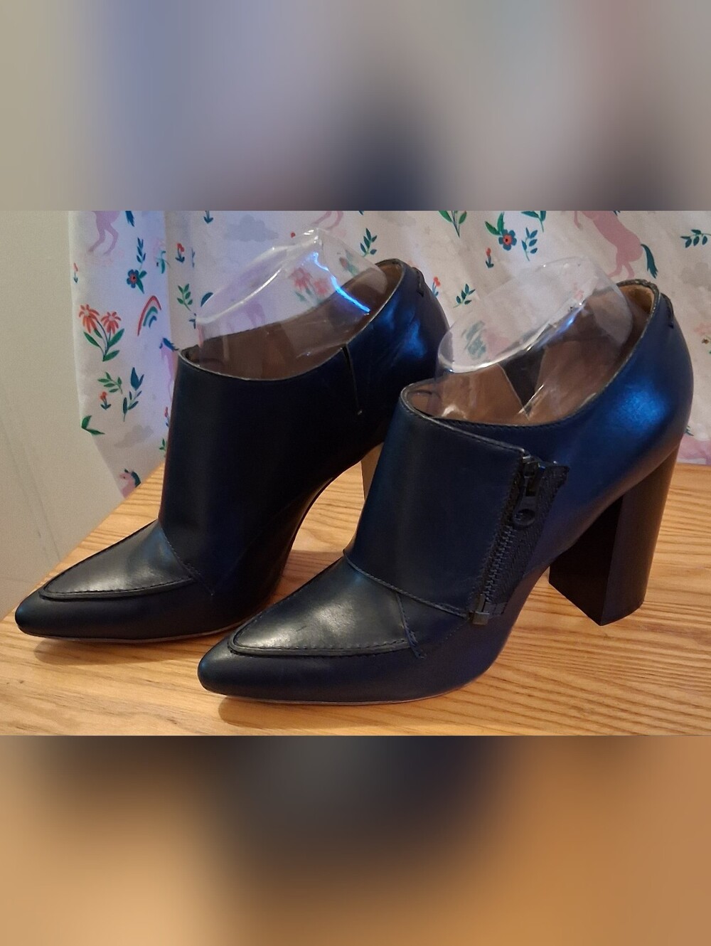 EUC 3.1 Phillip Lim Delia Navy Leather Business Casual Loafer Boot Shoe SZ 8.5